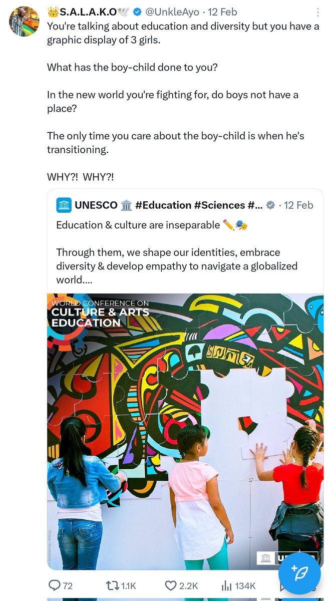 Good morning @UNESCO @unesco_abuja 

4 months ago, these interactions happened and you repelled my claims. 

Alright, today is International Day of the boychild.

Not one tweet from you. Zero activites lined up.

What has the boychild done to you?

Your neglect of the boychild