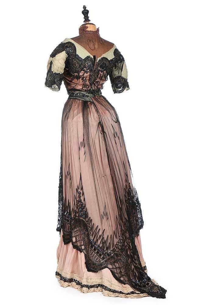 Circa 1908. Black Tulle Evening Dress.