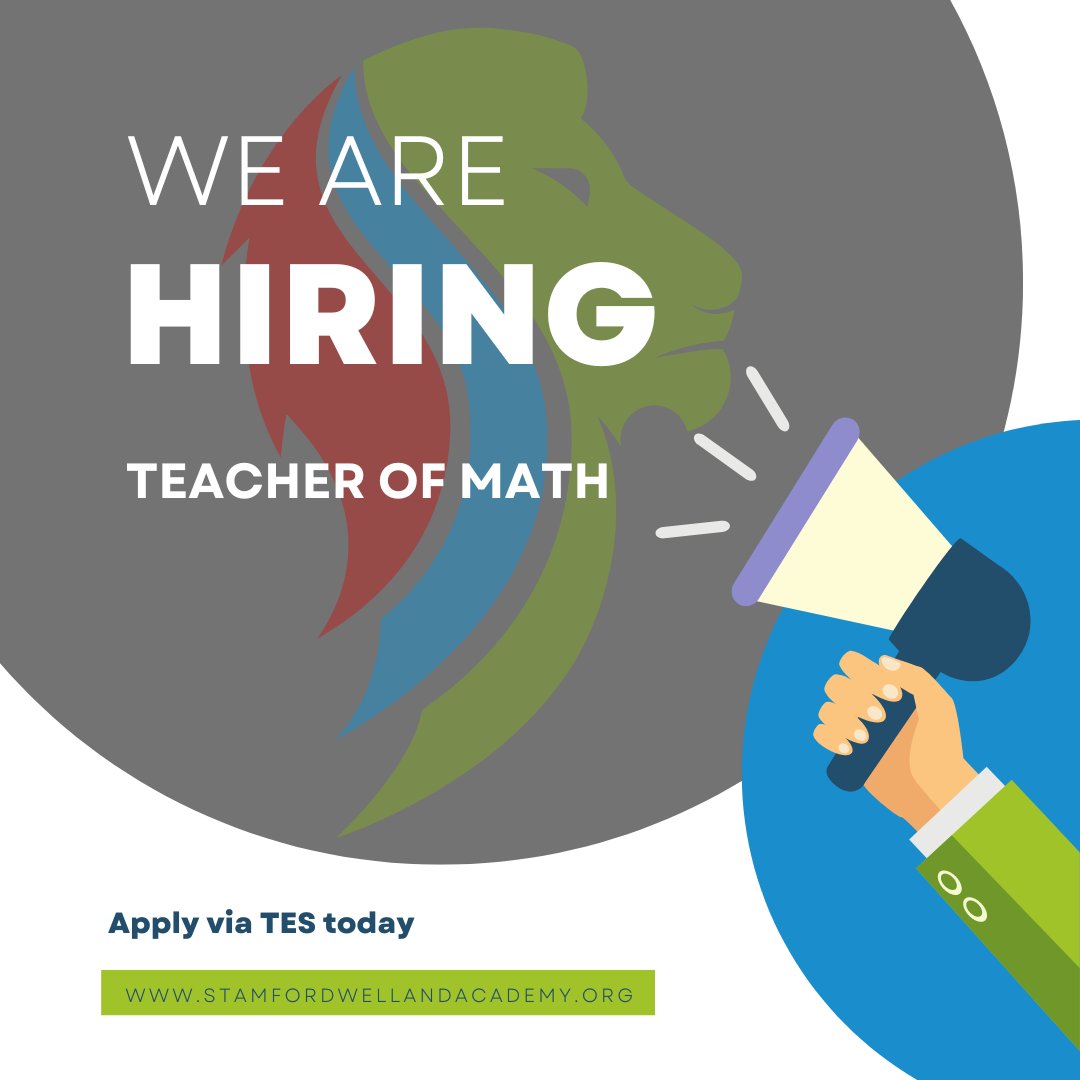We have an exciting opportunity to join our Math department! We are a friendly secondary school of just under 600 children, serving a supportive local community. The successful applicant will be required to teach both KS3 and KS4.
Apply via TES today.
#growingschool