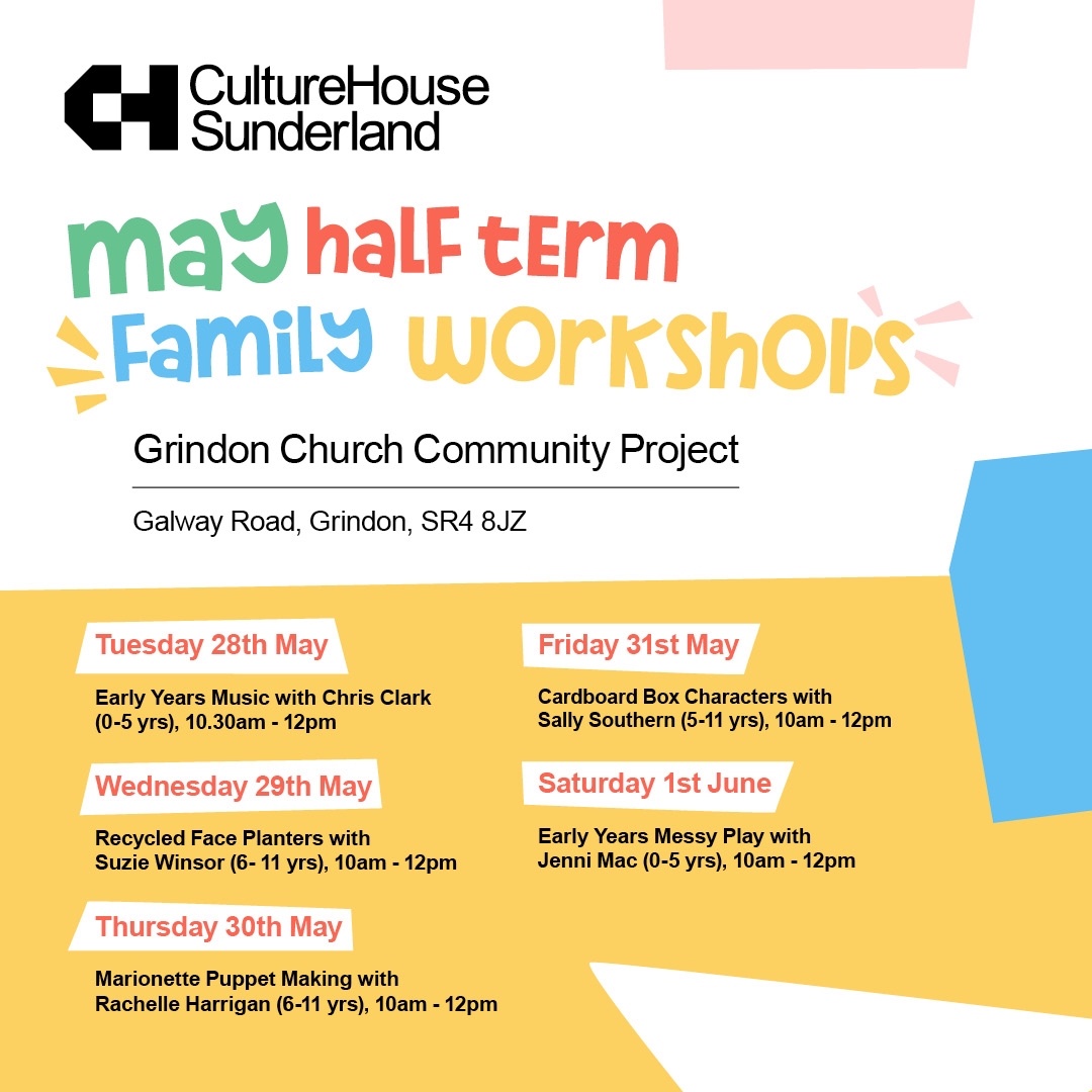 🎈 It's almost time for our May half-term family workshops 🗓️ Date: 28 May – 1 June 2024 📍 Location: Grindon Church Community Project Get ready to dive into a world of imagination and discovery! Reserve your spot today: orlo.uk/Nch4J