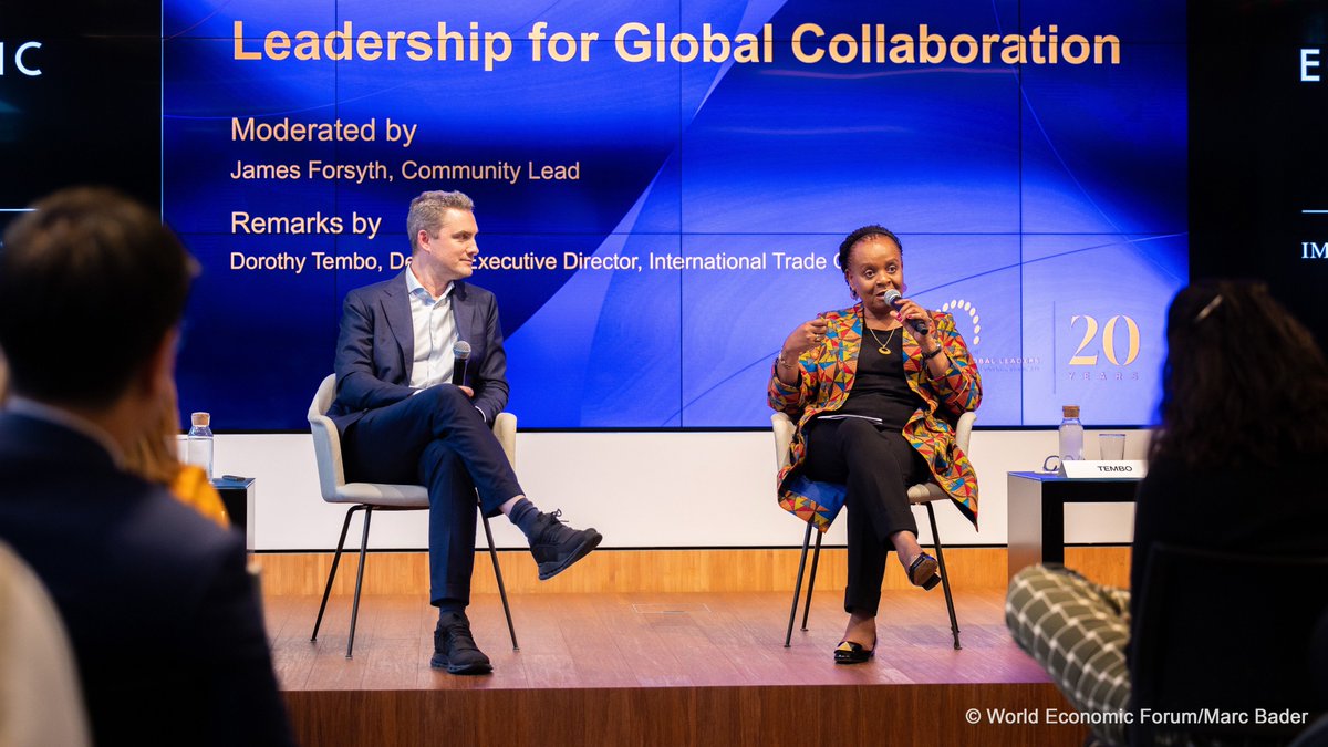 The best leaders are those who have a servant leader mindset, @tembo_dorothy told @wef's 2024 Class of Young Global Leaders. We must be committed to serving the least privileged. For ITC, it's about empowering small businesses through trade: intracen.org/about-us/who-w…