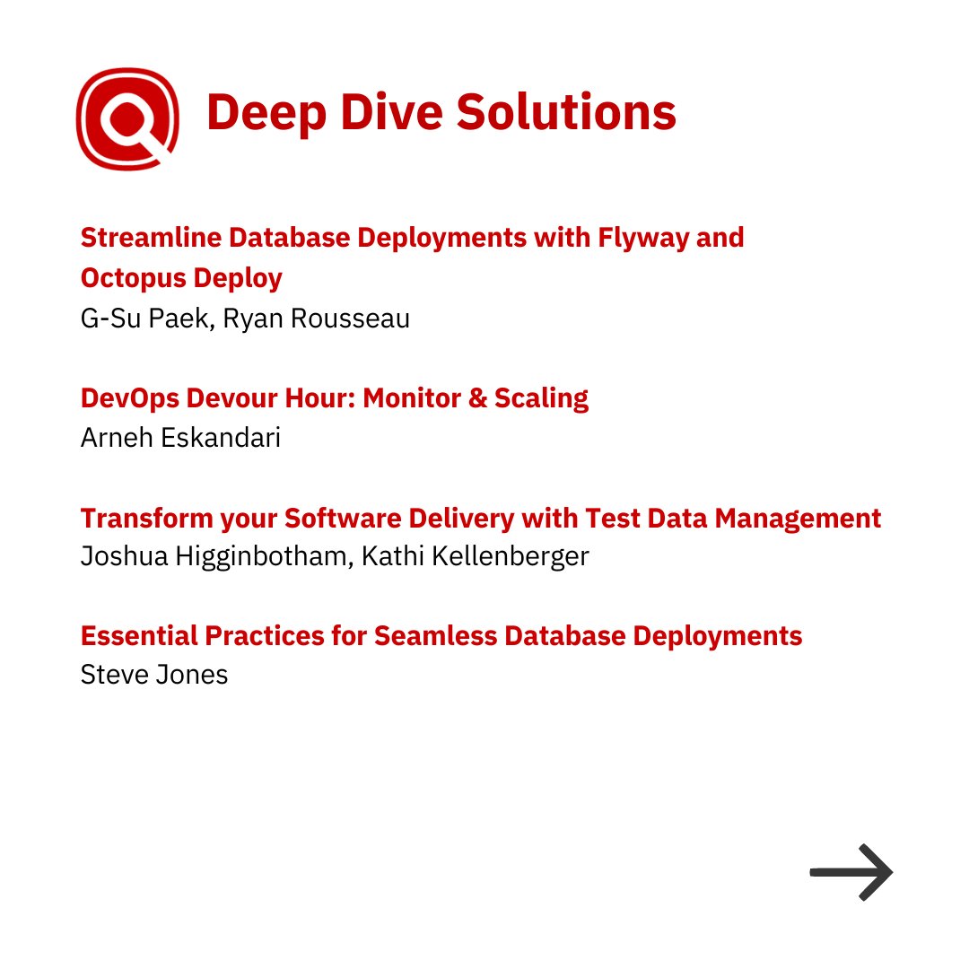 redgate's tweet image. ⬇️ The agenda for #RedgateSummit: Chicago is live. ⬇️
Explore our dedicated learning tracks by swiping or click the link to dive into the full schedule on our website. bit.ly/3QKZAO4