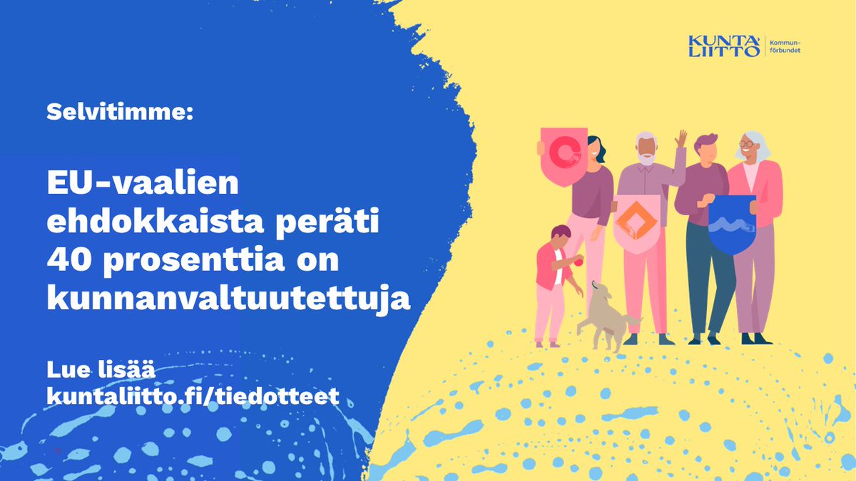 EU-vaalien ehdokkaista 40 % istuu kuntien valtuustoissa, ilmenee selvityksestämme.💡
<a href="/M_PekolaSjoblom/">M. Pekola-Sjöblom</a> nostaa esiin, että vaativien luottamustehtävien kasautuminen ja hoitaminen monella eri päätöksenteon portaalla on haastavaa.  🤔
 👉 kuntaliitto.fi/tiedotteet/202…
#kunnat #EUvaalit