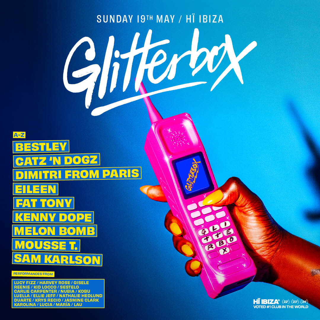 Este domingo 19 de mayo en @hiibizaofficial: @Glitterbox con Bestly, @DimitriParis, @Kdope50, @moussetofficial, Catz 'N Dogz, Fat Tony, Sam Karlson, Eileen y @MelonBombmusic. Info y entradas: hiibiza.com/es/event/glitt…