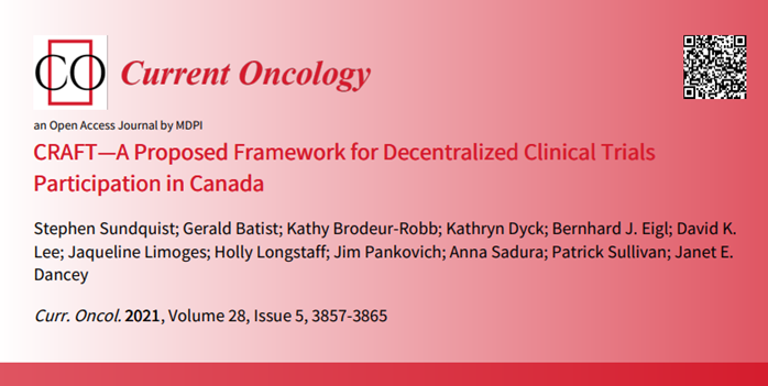 🔝 #HighlyCitedPaper CRAFT—A Proposed Framework for Decentralized Clinical Trials Participation in Canada brnw.ch/21wJPCI #CRAFT #remotetrialframework #trialcluster