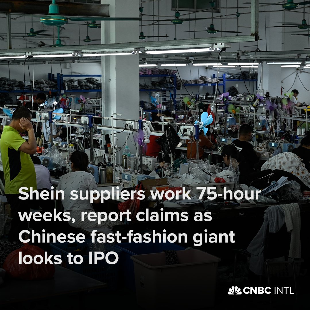 As fast-fashion giant Shein prepares for an IPO in the U.S., a new report suggests that workers at some of its suppliers are still clocking 75 hour weeks, despite assurances the company would tighten its labor standards.

Read more: cnb.cx/4bgP7Ck