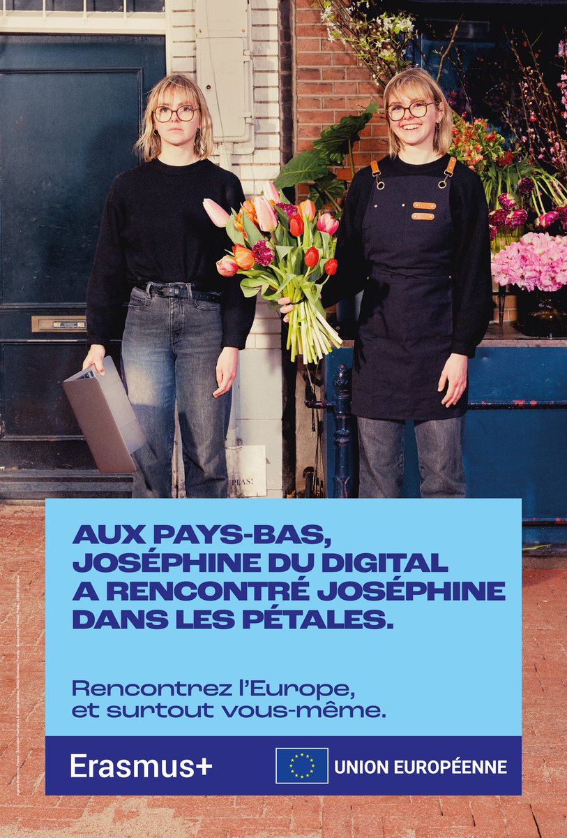 Jamais trop tard pour se réinventer ! 💡 🌷Joséphine, passée de la communication au métier de fleuriste après une reconversion et un stage #ErasmusPlus aux Pays-Bas, a participé à la campagne #RencontrezVous. info.erasmusplus.fr/rencontrezvous #PaysBas