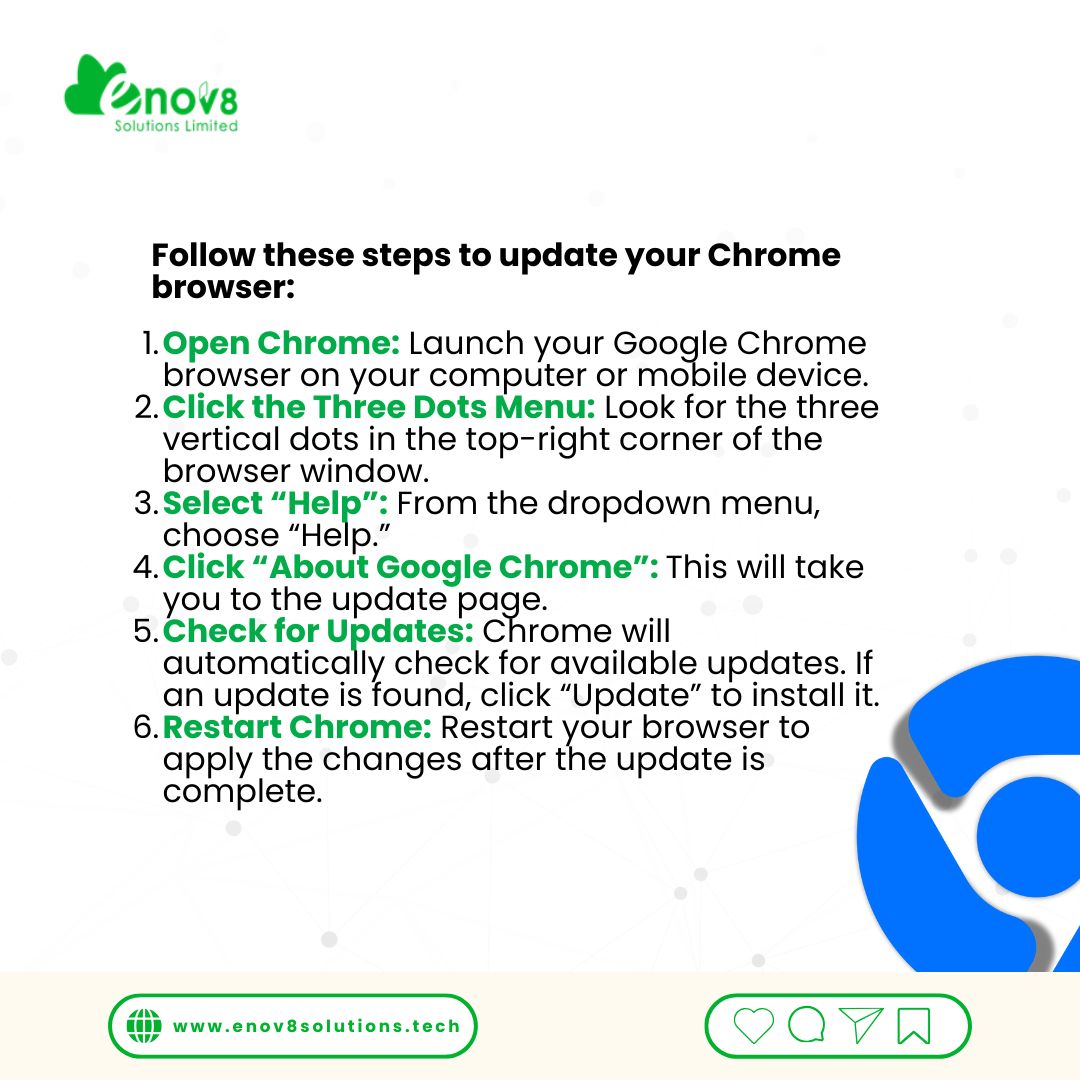 Update your Google Chrome now! 🔒

✅ Open Chrome
✅ Select the Three Dots Menu
✅ Click on 'Help'
✅ Select 'About Google Chrome' to access the update page.
✅ Check for Update
✅ Restart Chrome

#chromeupdate #securityalert #staysafeonline #$NOT #1usd #kuda #binance