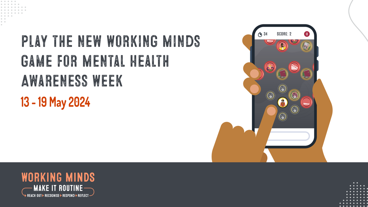 Play the mini-game for Mental Health Awareness Week. 

 The goal is to reach the top in 45 seconds, avoid the red ‘stress’ risks and collect the green resources to boost your score. Reach the finish line before time runs out... 

workright.campaign.gov.uk/campaigns/work…
#MentalHealthAwarenessWeek