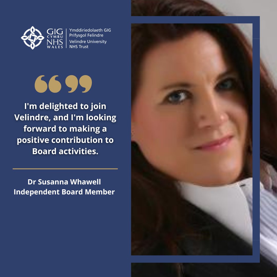 📣 We’re thrilled to welcome Dr Susanna Whawell as a new Associate Independent Board Member. Dr Whawell joins Velindre with over 20 years’ experience in supply chain and logistics across a variety of blue chip and international firms. Read more: 📰🔗 velindre.nhs.wales/news/latest-ne…