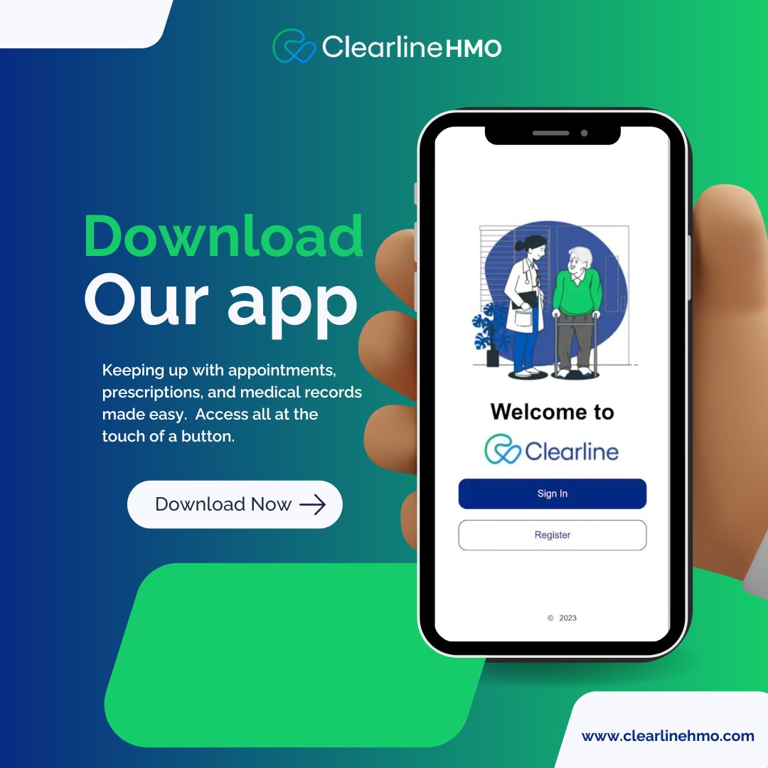 Keep your health in check effortlessly! 💚💙 Our HMO packages are designed with you in mind. Download our app on the Play Store or App store and discover a world of easy, accessible health management. Click, care, covered! 👩⚕️💪 #HealthOnTheGo #DownloadNow #HMOyourWay