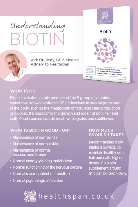 ✨ Biotin: Your secret weapon for a healthier you! From supporting energy to promoting healthy hair and nails, discover the power of this B vitamin with @drhilaryjones ➡️ ow.ly/zu6j50RI0E4 #biotin #vitamins #healthspan #healthyyou