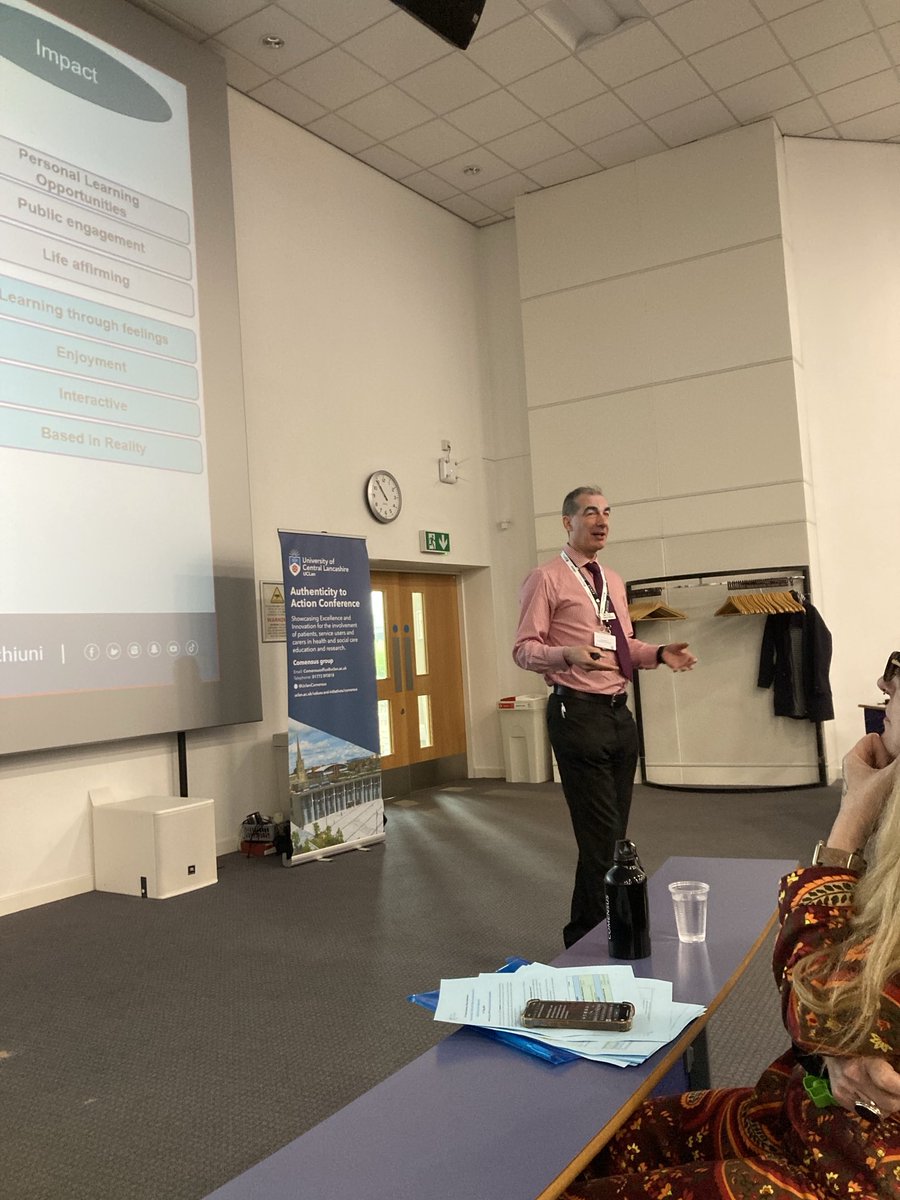 So much appreciation for progressive and creative nurse educators such as James Wilson and his use of forum theatre. ⁦<a href="/JamesJWilson/">James Wilson</a>⁩ ⁦<a href="/chiuni/">University of Chichester</a>⁩ ⁦<a href="/UCLanComensus/">Comensus at UCLan</a>⁩ 7th Authenticity to Action Conference