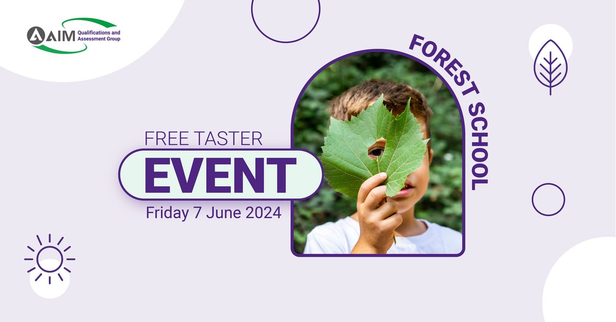 Forest School Taster event 📅 7 June 2024 ⏰ 10:30 – 14:30 📍 @StaffsWildlife This popular FREE event returns next month for AIM centres to embrace the #ForestSchool ethos and experience a taste of #outdoorlearning. Discover more and book here: bit.ly/3yeCdpN