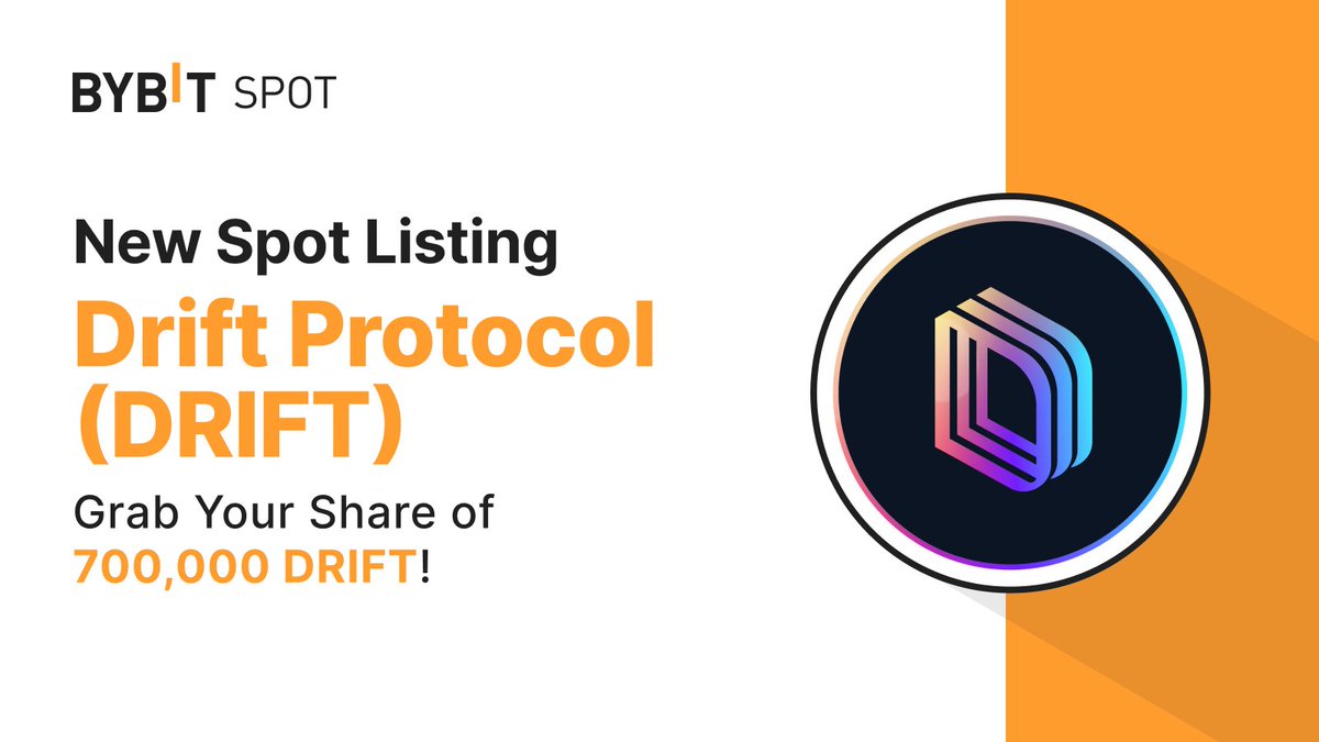 📣 $DRIFT is Officially listed on #BybitSpot with Spot Grid Bots function available! @DriftProtocol Stand a chance to grab a share of the 700,000 $DRIFT Prize Pool. 🌐 Learn More: i.bybit.com/kaGabmQ 📈 Trade Now: i.bybit.com/1zabCeHV #TheCryptoArk #BybitListing
