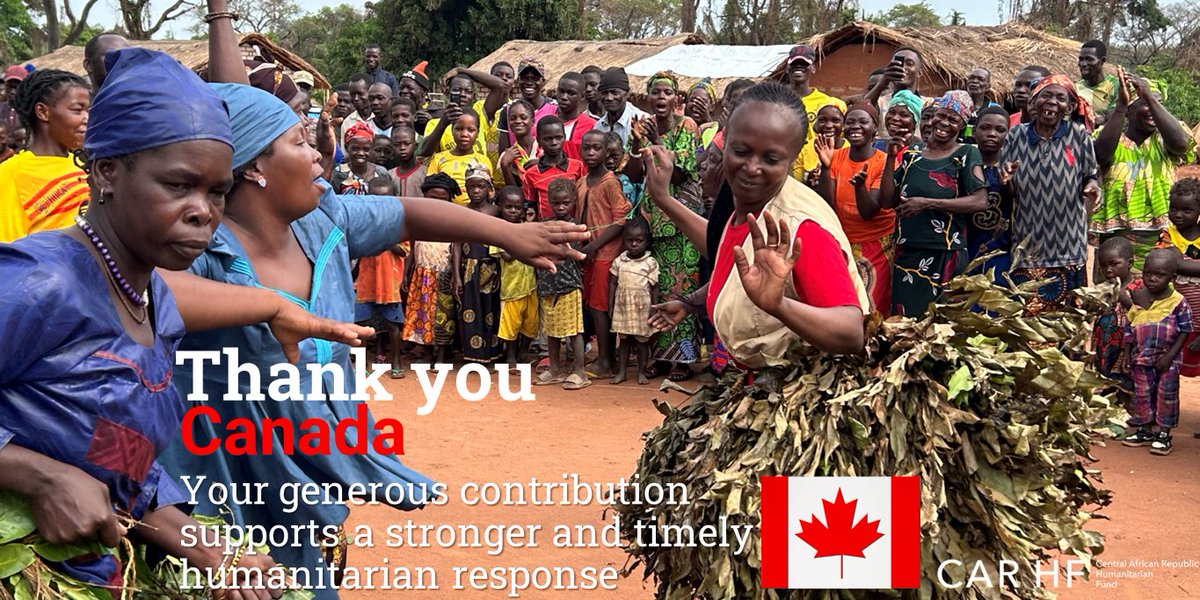 Thank you @DevCanada for your longstanding support to the CAR @CBPFs. Your recent contribution of CAD$ 1M will help deploy a more flexible and timely humanitarian response by strengthening the role of women-led organizations #InvestinHumanity #GiHA #Localization @CanadaCameroon