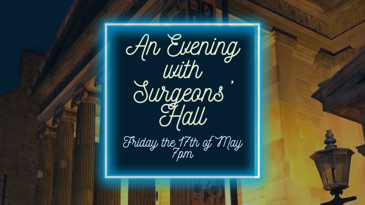 We have limited spaces left for An Evening with Surgeons' Hall on Friday. Don't miss out, book your spot here: bit.ly/3ydwEYH