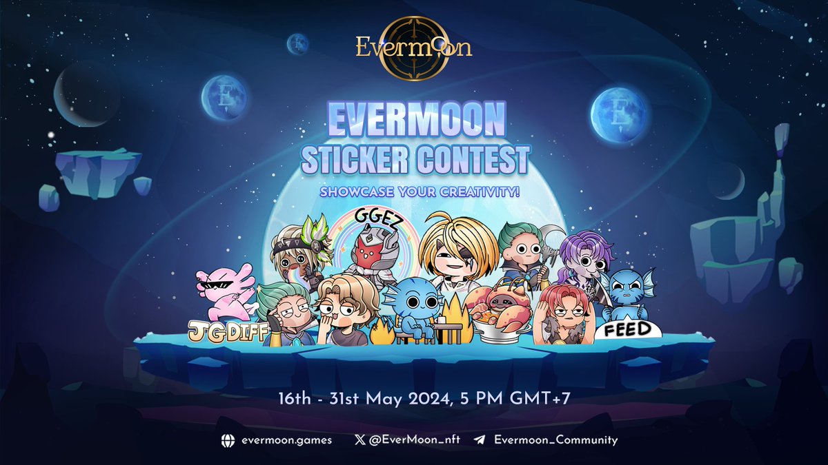 🎨 Calling all Evermoon artists! 🎨 Show off your creativity in the “Evermoon Sticker Contest” and win awesome rewards! 🏆 🏆 Prize Pool: $500 for top 3 designs 🎮 Winning stickers will be featured in-game! 💪 Claim your bragging rights as an Evermoon creator Ready to get