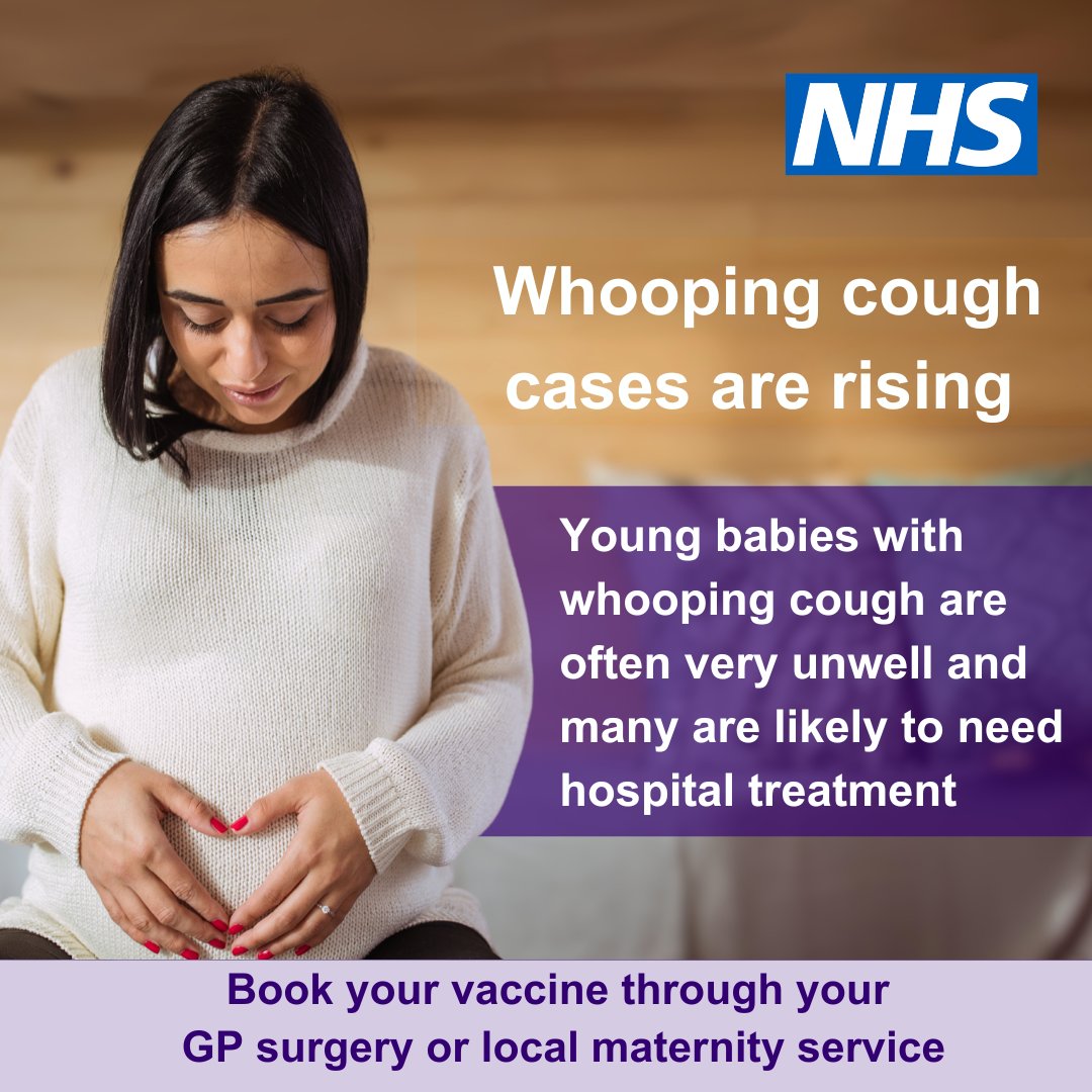 If you are pregnant, it's important to get the whooping cough vaccine to protect your newborn baby, as they are at greatest risk. Find out more: nhs.uk/pregnancy/keep…