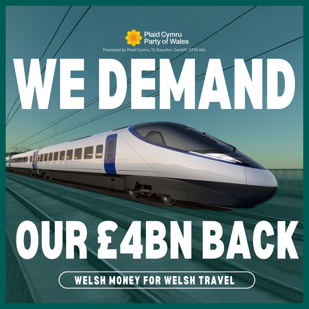 😠 BILLIONS are owed to Wales in rail funds from the HS2 project which only benefits England. Neither Labour or the Tories care. Plaid Cymru DEMAND this money so that we can connect our communities, north to south 🏴󠁧󠁢󠁷󠁬󠁳󠁿 Share this tweet if you demand the same ✊