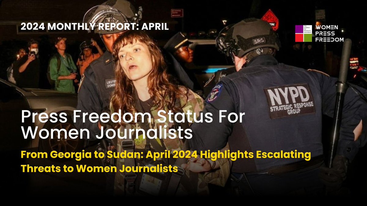 #Report: Our April 2024 report reveals the relentless legal and physical threats faced by women and LGBTQI journalists worldwide. This month, we documented nearly 70 violations, highlighting the dire state of press freedom. Read the report: womeninjournalism.org/reports-all/pr…