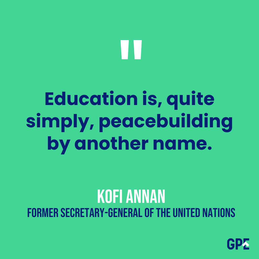 Education builds peace. On the International Day of Living Together in Peace, this is an important reminder from former @UN Secretary-General Kofi Annan.