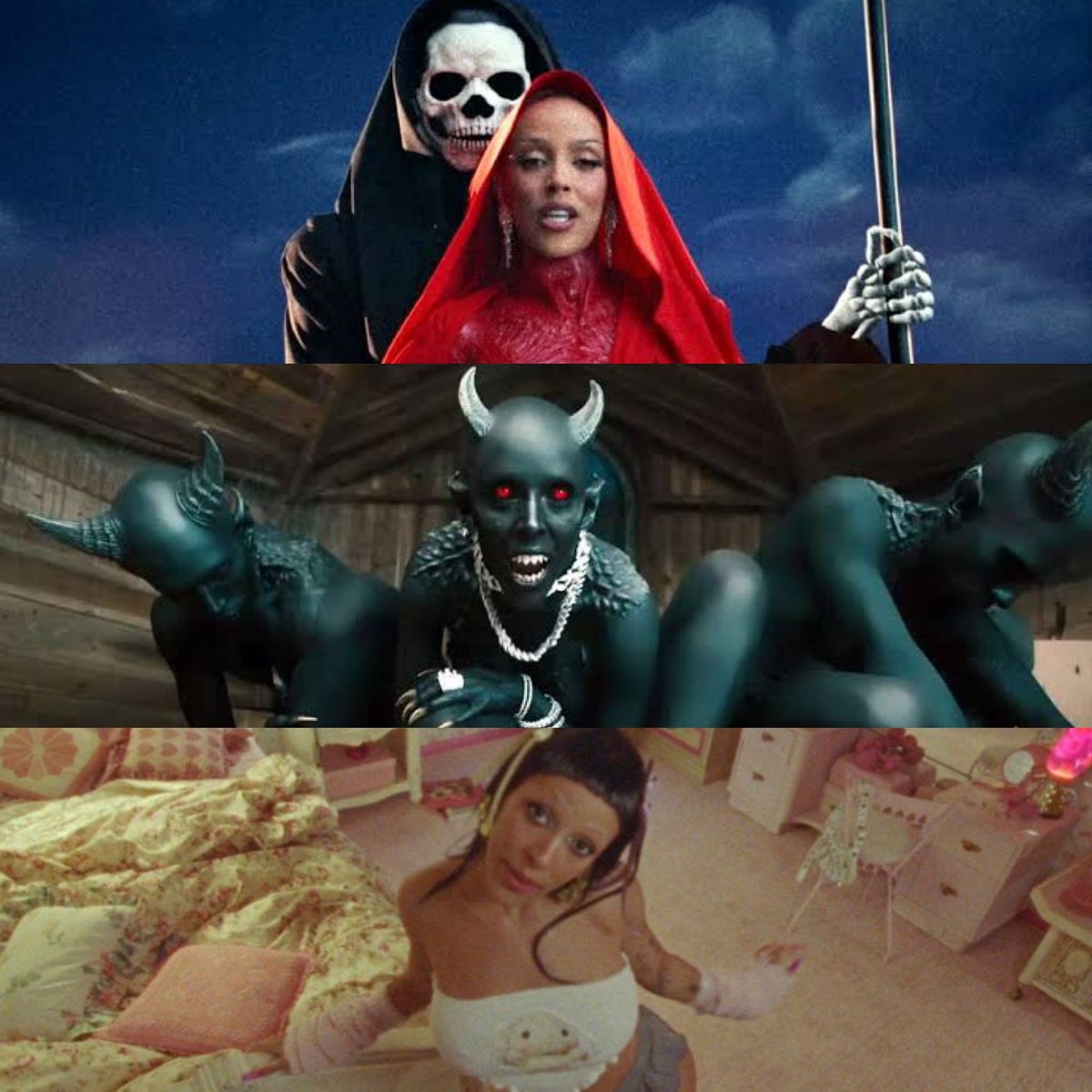 3 clipes, 3 estéticas, 3 grandes hits diferentes