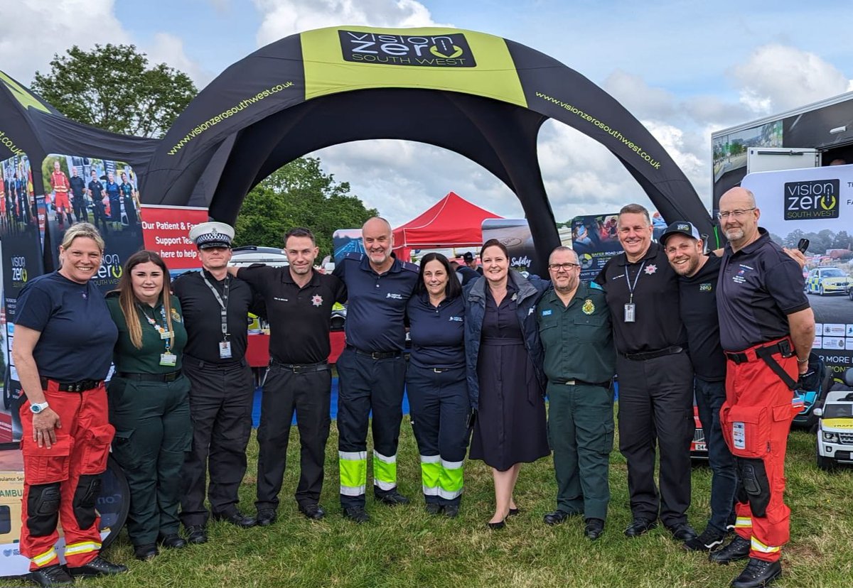 The @VisionZeroSW @DSFireUpdates team were delighted to welcome the @DC_PCC Commissioner @AlisonHernandez to our stand today, supporting the important work we do to protect road users. @RCROfficers @DC_Police @swasFT @DevonAirAmb @HighwaysSWEST @DevonSheriff  @DevonCountyShow
