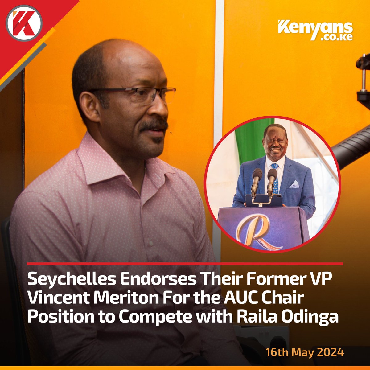 Seychelles endorses their former VP Vincent Meriton for the AUC Chair position to compete with Raila Odinga