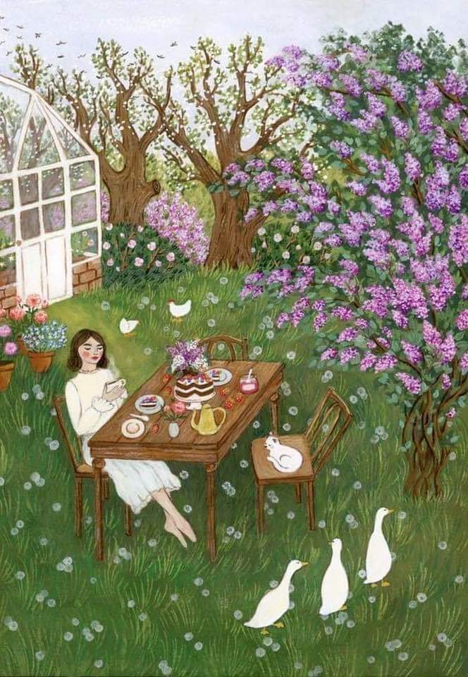 The smell of moist earth and lilacs hung in the air like wisps of the past and hints of the future. -Margaret Millar Under The Lilac Artist: Asia Spettel