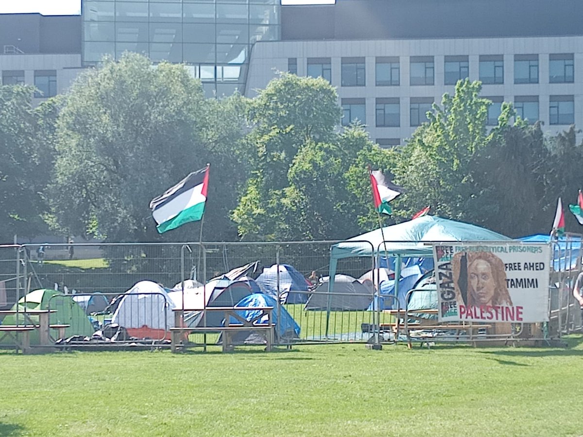 Militant Left visited the Palestinian solidarity encampment in UCD. Solidarity to the students involved. #solidarity encampment