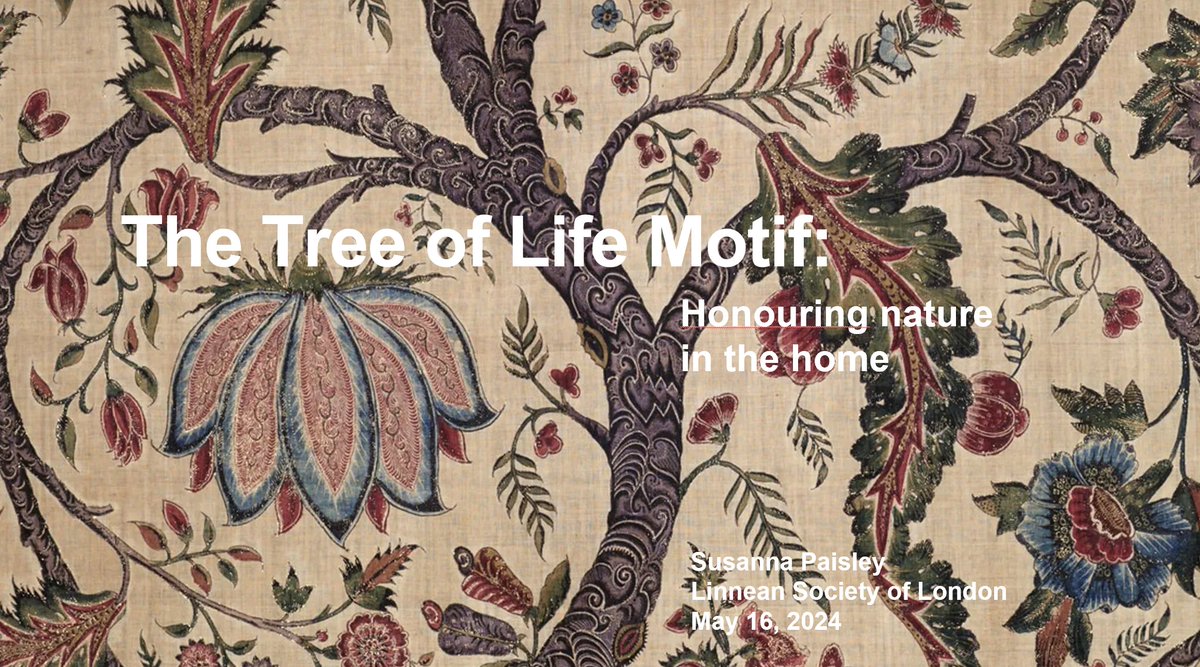 A few tickets left for this evening's free lecture by Susanna Paisley on the the centrality of the 'tree of life' in the world of design - an evocative journey through biology and art. Do join us! 6 pm, Burlington House W1J 0BF. Book here: bit.ly/3vDfcMi