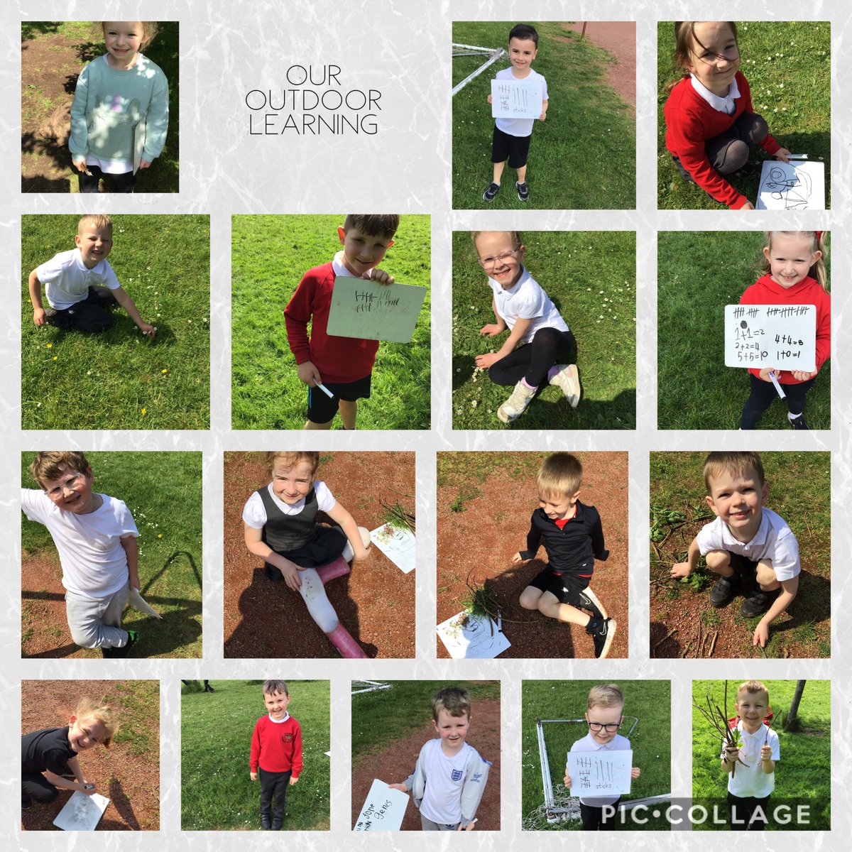 ColgrainPS's tweet image. Primary 1 went outside yesterday for some outdoor learning in the playground. They were looking at tally marks, and using sticks and pine cones to reinforce what they know about number bonds. #numeracy #learningenvironments
