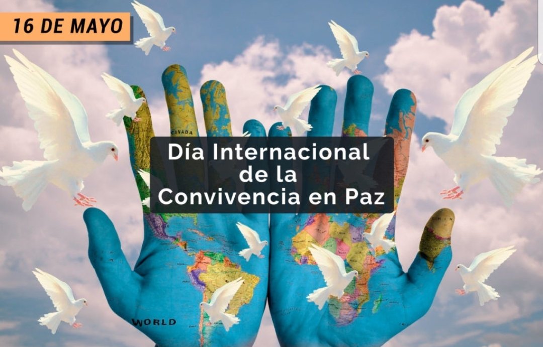 En diciembre de 2017, la Organización de las Naciones Unidas declaró el 16 de mayo como el #DíaInternacionalDeLaConvivenciaEnPaz.
Con este día se pretende promover la tolerancia, la solidaridad, el respeto y la paz a nivel mundial. #CubaEnPaz @CENASACuba @CristbalArredo3