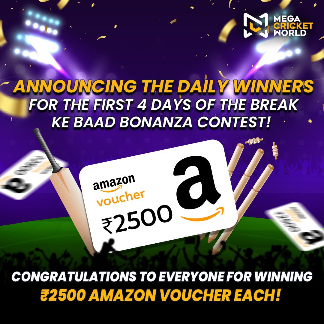 mcworldsocial's tweet image. Congratulations to the first 3 winners of the #BreakKeBaadBonanza contest! 

Don&apos;t worry, the contest doesn&apos;t end here! Amazon Vouchers, a classy BagPack &amp;amp; iPad are all still up for grabs! 

Keep predicting and keep playing! 

@gsrana4580 

 #IPLContest #iPadGiveaway