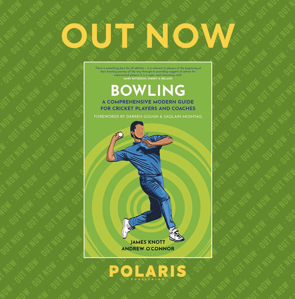 Happy publication day to BOWLING by the brilliant James Knott and Andrew O’Connor – featuring forewords by Darren Gough and Saqlain Mushtaq.

This is the essential guide to bowling for players and coaches.

polarispublishing.com/book/bowling

amazon.co.uk/Bowling-Compre…