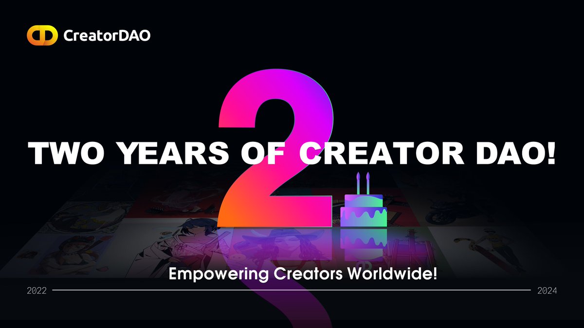 🎉 Exciting News! 🎉 It’s our second anniversary!🎂 Join us in commemorating two years of creativity, innovation, and collaboration. 🌟 To mark this special occasion, we're hosting a giveaway event! 🎁 👀👇 #CreatorDAO #Giveaway