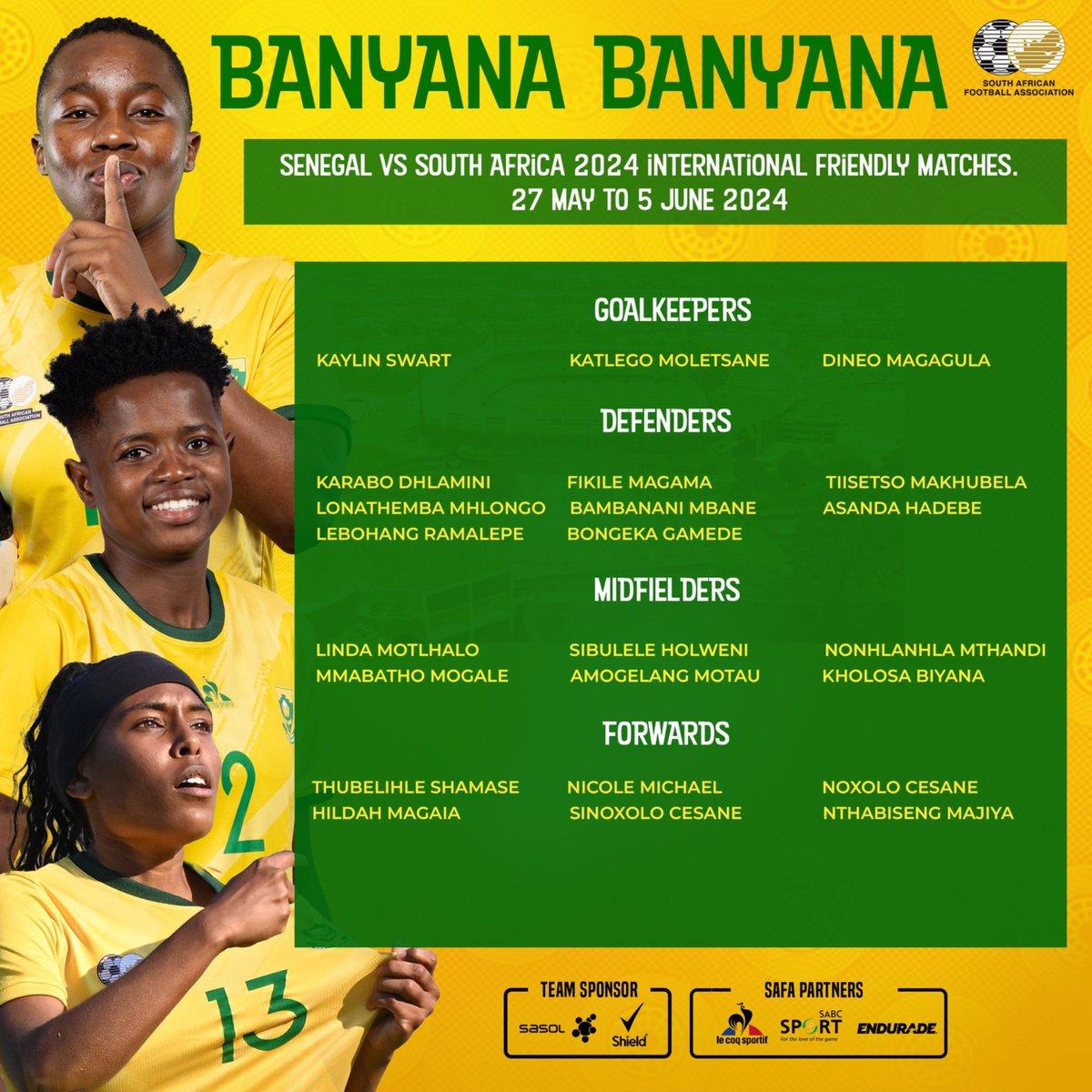 Banyana Banyana coach Dr Desiree Ellis announces her squad for the international friendly matches against Senegal 🗞⤵️