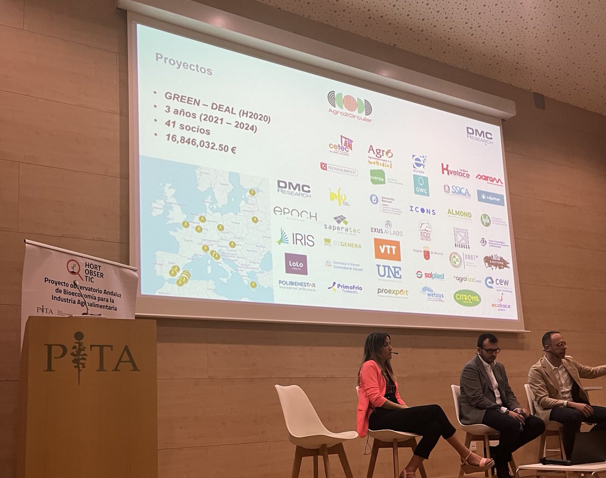 🔝This week, we had the opportunity to present the latest advancements of the @Agro2Circular project at the bioeconomy conference held at the 'Science and Technology Park in Almería' @pitalmeria  ♻💡