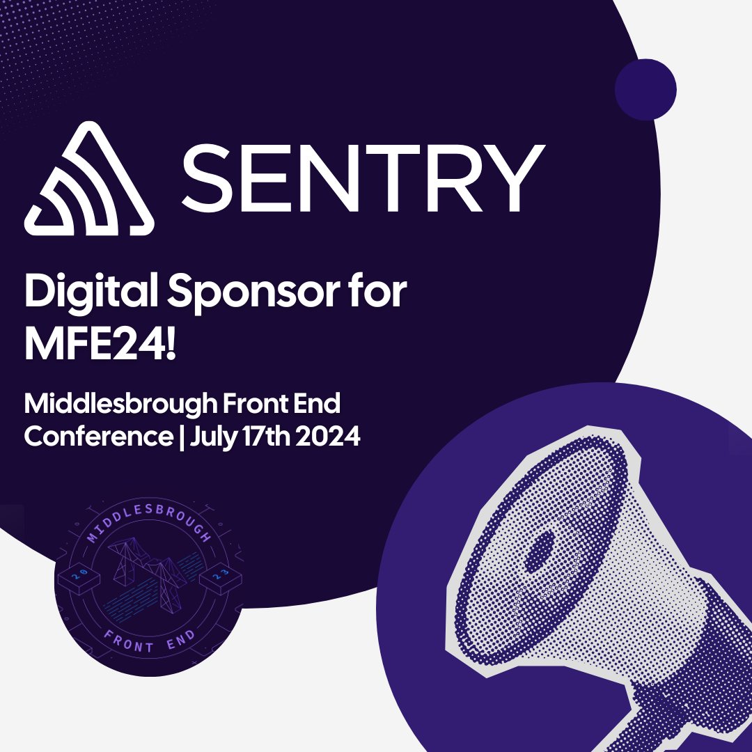 🚀 Proud to introduce Sentry as the Digital Sponsor of MFE24! 🎉 With support for 100+ languages & frameworks, Sentry is the developer-first application monitoring platform that gives you answers, not clues. Trusted by 10,000 companies worldwide. 🎫 middlesbroughfe.co.uk
