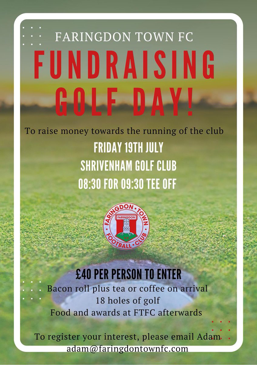 DATE FOR YOUR DIARY…. Please email adam@faringdontownfc.com if you wish to take part or sponsor the event in some form.
