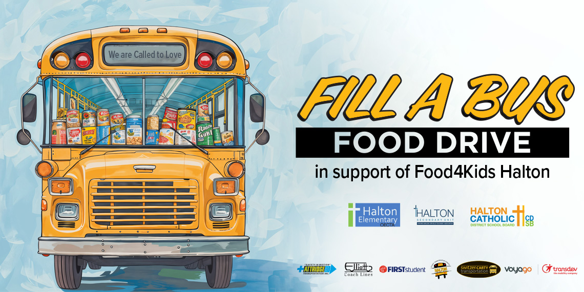 We are accepting non-perishable food donations for the Fill a School Bus Food Drive at all #HCDSB locations in support of @Food4KidsHalton until May 24! 🚍🥫 More info: hcdsb.info/FillASchoolBus… @haltonschoolbus