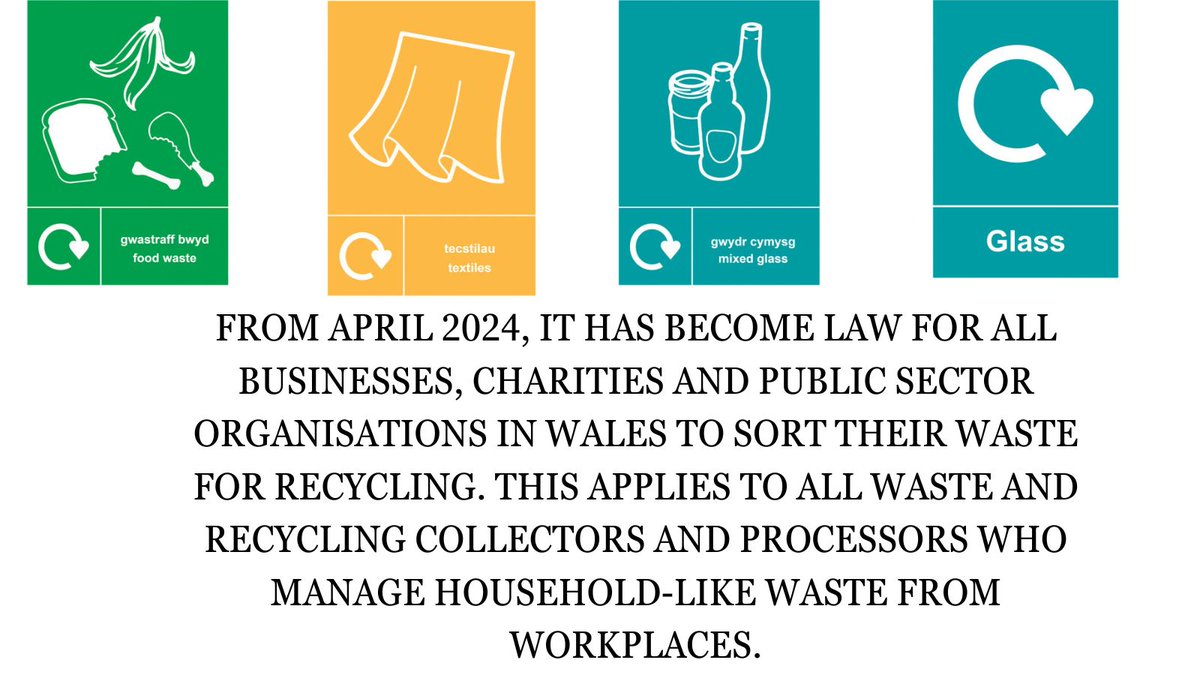 Have you updated your signage to comply with the new law that came into force in April in Wales? We can supply you with these signs - send us an email to kate@severnoffice.com or call 01633 973608 #wales #recycling #mhhsbd