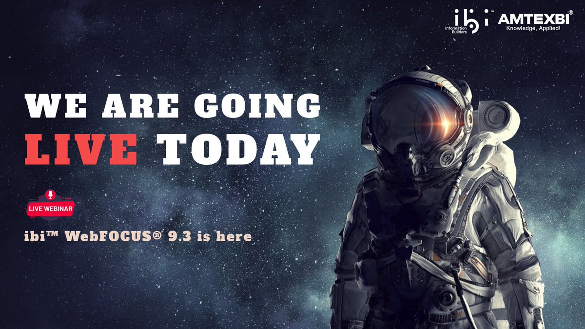 AmtexBI's tweet image. Going live today! Join our #webinar &quot;ibi WebFOCUS 9.3&quot; to explore the newest features of WebFOCUS v.9.3. Our Amtex BI and @infobldrs #experts are ready to dive deep and answer your questions during our LIVE Demo. #webfocus #bi #businessintelligence #dataanalytics #webinar2024
