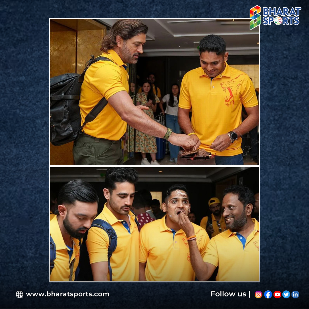 '🎉💛 MS Dhoni joins the celebrations at Tushar Deshpande's birthday bash! 🎂🏏 #CSK #Cricket #IPL2024 #TusharDeshpande #MSDhoni #BharatSports #DCvLSG #CricketFans #CricketMatch #HardikPandya #MumbaiIndians #SRHvSGT #JaspritBumrah #RRvSPBSK #KKR #Kolkata'