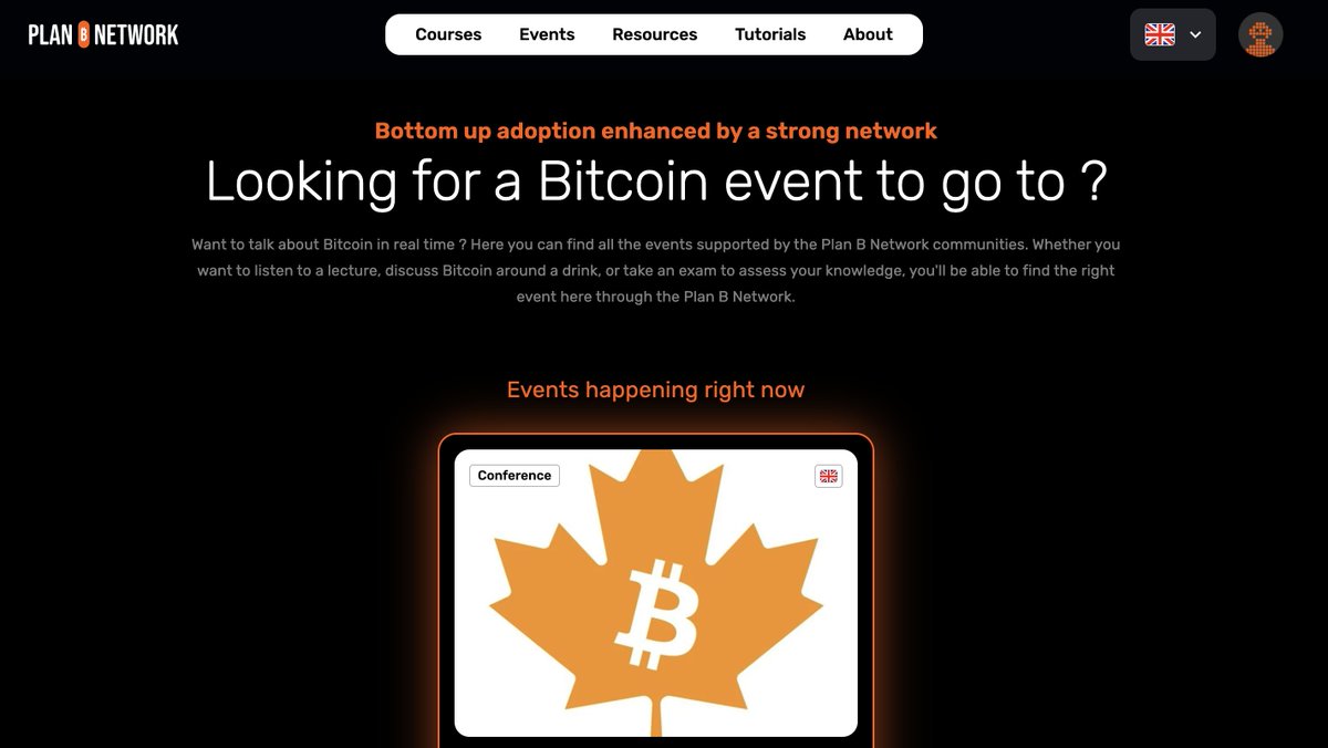🎉 We’re thrilled to announce the launch of the new updated Events tab on the Plan ₿ Network website! Stay up to date with all the main Bitcoin events, from conferences and masterclasses to meetups and more.