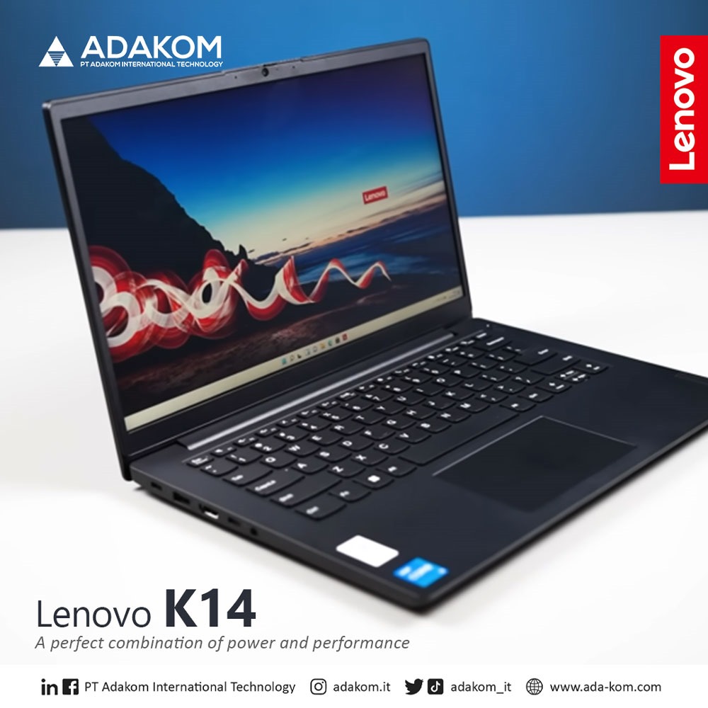 helps users work more efficiently with new features like Modern Standby, which enables the device to wake from sleep in less than one second and stay up-to-date even during sleep mode. And with up to 9 hours of battery life, users can stay productive all day.

#adakom #lenovok14