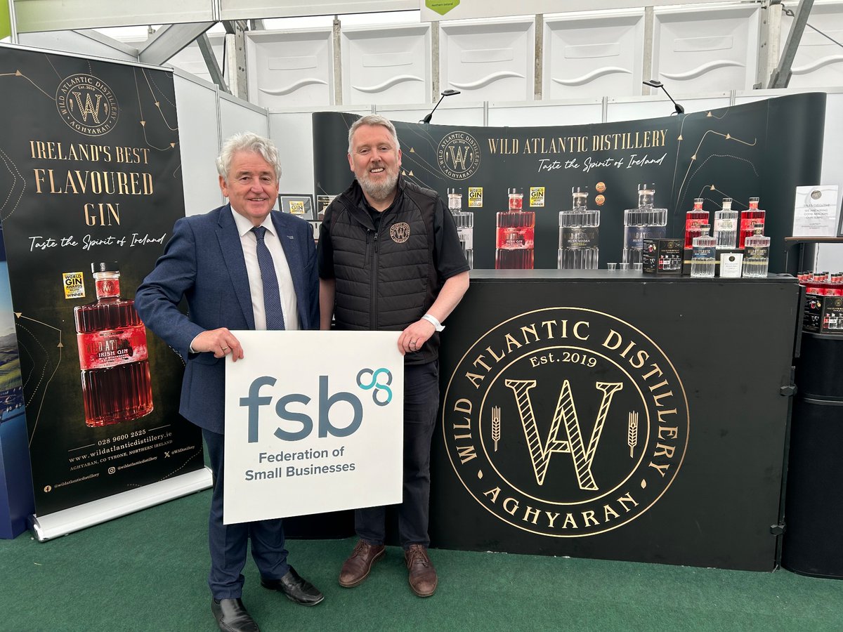 Out and about at Day 2 of @balmoralshow today with our Regional Chair @bjkpropertyhot1 meeting @FSB_NI members like Aghyaran-based @WADistillery in the Food Pavilion #BalmoralShow2024