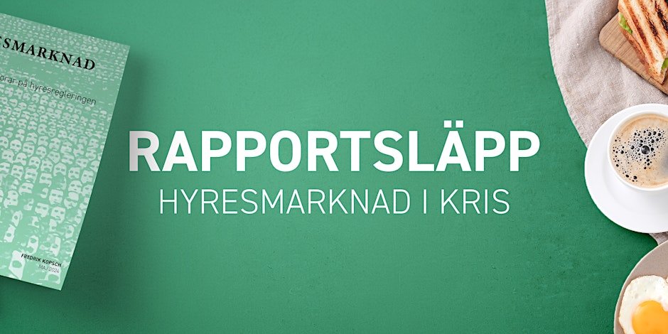 Imorgon fredag lanseras @FredrikKopsch rapport 'Hyresmarknad i kris'. Med helt ny data från Bostadsförmedlingen visas hur allt fler utestängs från en bostad. Kort sagt - den som ställer sig i kö idag kan glömma att få en bostad. Missa inte detta! eventbrite.se/e/hyresmarknad…