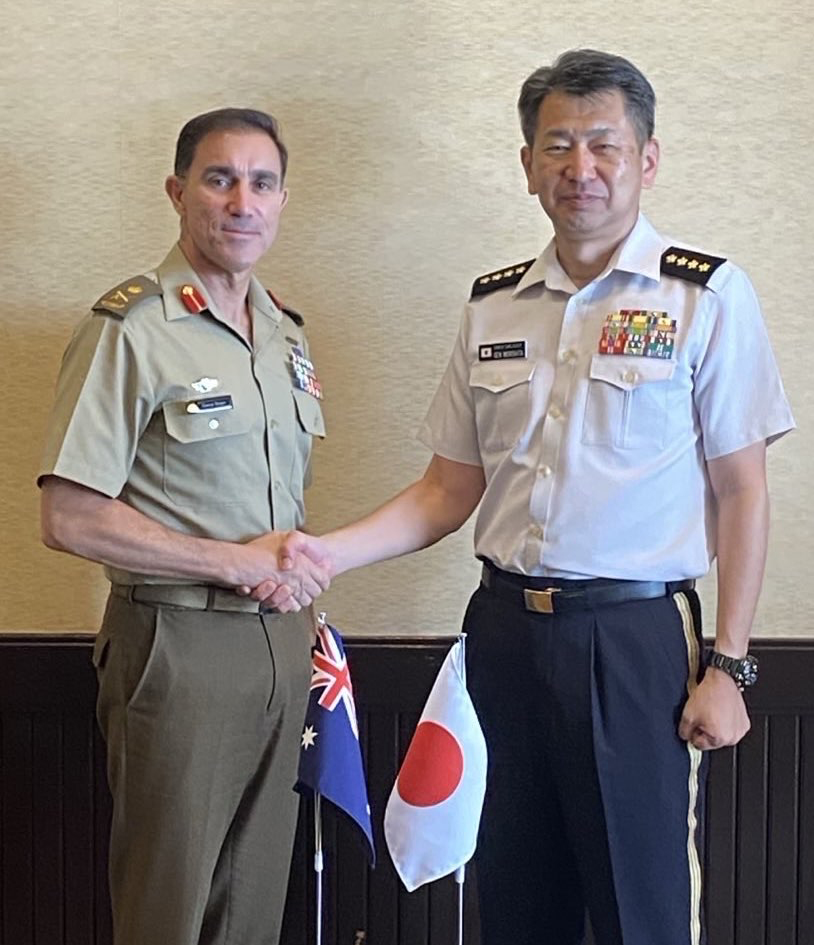 🇦🇺🇯🇵GEN Morishita, Chief of Staff, #JGSDF,held a dialogue with LtGenStuart, Chief of Australian Army, at #LANPAC on May 14. They agreed that they would continue to further strengthen relationship between JGSDF and Australian Army. #FreeandOpenIndoPacific #AusArmy @AustralianArmy